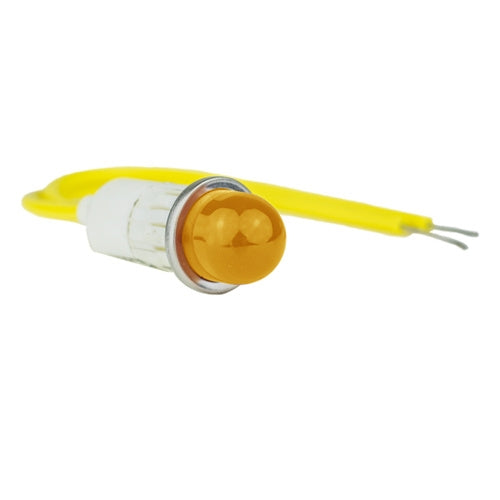 VCC 1090A3-12V Amber Incandescent 12V Panel Mount Indicator Lamp, Hi-Dome, .500" Hole Diameter, Wire Leads