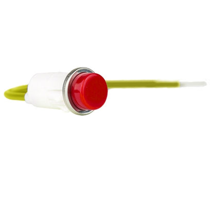 VCC 1090C1-12V Red Incandescent 12V Panel Mount Indicator Light, Hi-Hat, .500" Hole Diameter, Wire Leads