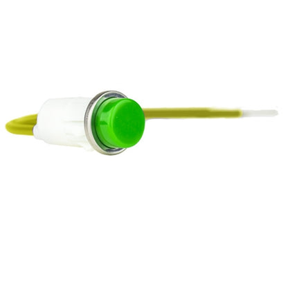 VCC 1090C5-12V Green Incandescent 12V Panel Mount Indicator Lamp, Hi-Hat, .500" Hole Diameter, Wire Leads