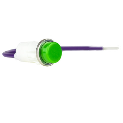 VCC 1090C5-28V Green Incandescent 28V Panel Mount Indicator Lamp, Hi-Hat, .500" Hole Diameter, Wire Leads