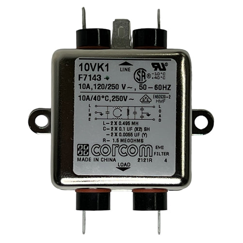 Corcom 10VK1 RFI Power Filter 10 Amp with Quick Connects