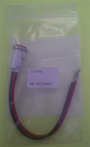 Philmore 11-2592 24-28V Amber LED Indicator Lamp for .50" Hole, Amber Cylinder Diamond Lens, with 6" Stripped Leads