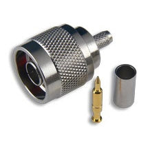 TCC 11-11F-3-TGN Male N Type Crimp Connector for RG58, Crimping Tools: HT230A, HT301A, HT301G or 30-502
