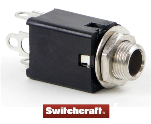 Switchcraft 114BX 3 Pole 1/4" Enclosed Stereo Jack, Double Closed Circuit, Solder Lug Termination