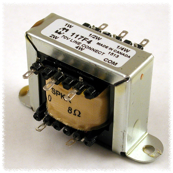 Hammond 117F4 Audio Transformer, Line Matching, 70 Volts, 4 Watts, 117 Series