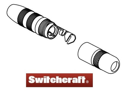 Switchcraft 121 2 Pole Mono 1/4" Extension Inline Jack, Shielded Handle, Solder Lugs