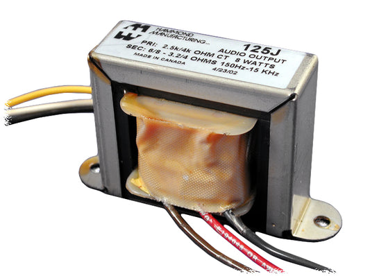 Hammond 125J Audio Transformer, Universal Single Ended or Push-Pull Tube Output, 8 Watts