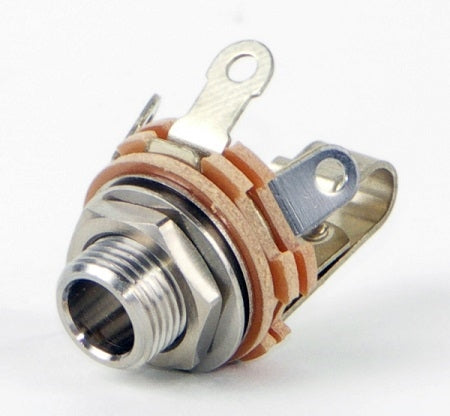 Switchcraft 12A 2 Pole Mono 1/4" Jack with Nut & Washer, Single Closed Circuit, Tip Shunt