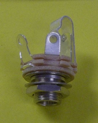 Switchcraft 12A 2 Pole Mono 1/4" Jack with Nut & Washer, Single Closed Circuit, Tip Shunt