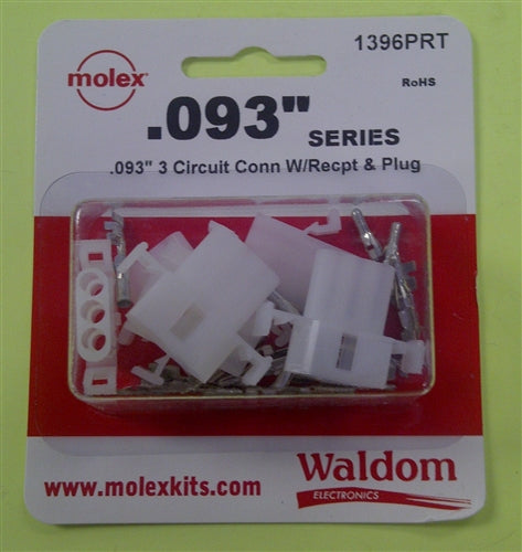 Molex 1396PRT .093" Connector Kit 3 Pole/Circuit, 3 Sets, Pins 18-22AWG