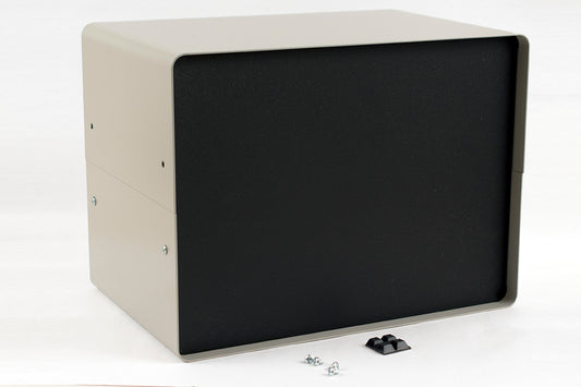 Hammond 1401M Metal Instrument Enclosure (12" x 8" x 9") Gray, with Black Front Panel