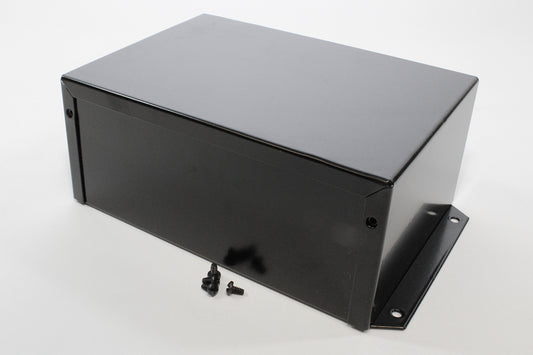 Hammond 1411FBQBK Aluminum Utility Enclosure, Flanged, Black 7.0" x 5.0" x 3.0"