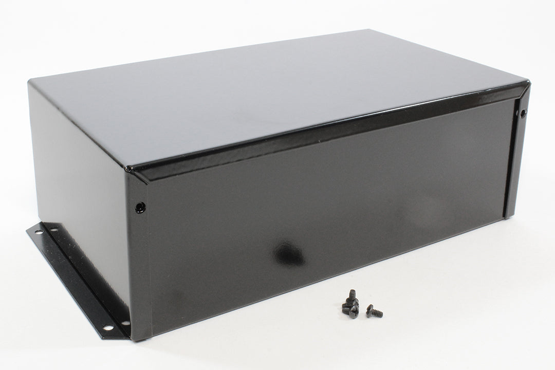 Hammond 1411FBUBK Aluminum Utility Enclosure, Flanged, Black 10.0" x 6.0" x 3.5"