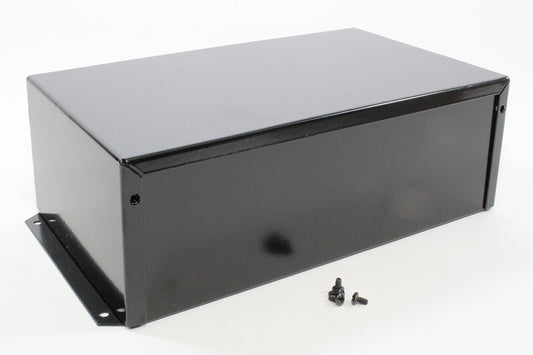 Hammond 1411FBUBK Aluminum Utility Enclosure, Flanged, Black 10.0" x 6.0" x 3.5"