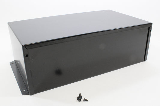 Hammond 1411FBXBK Aluminum Utility Enclosure, Flanged, Black 12.0" x 7.0" x 4.0"