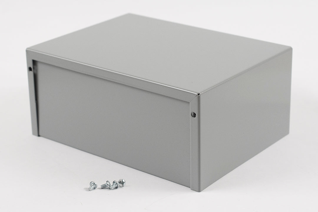 Hammond 1411R Aluminum Utility Enclosure, Gray (8" x 6" x 3.5")