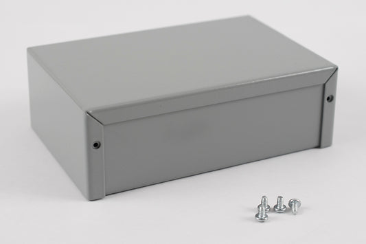 Hammond 1412PP 1412 Series Steel Utility Enclosure, ASA 61 Gray Powder Coat, 6.00" x 4.00" x 2.00".
