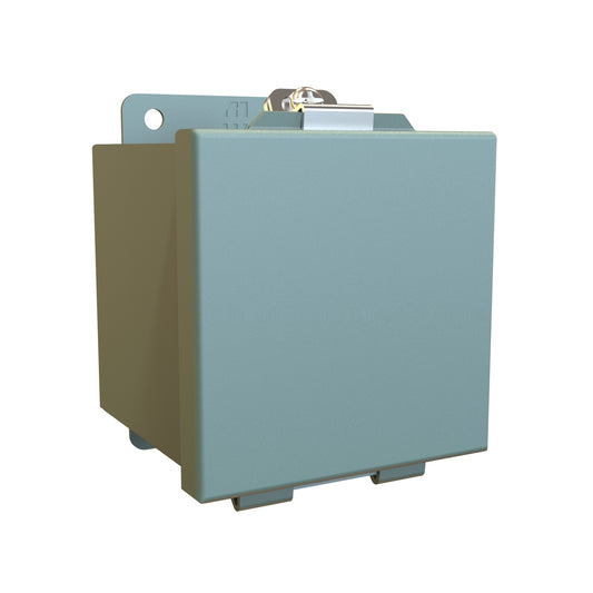 Hammond 1414A4 N12 Junction Box, Lift Off Cover with Clamps, No Panel - 4" x 4" x 4" - Steel/Gray