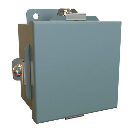 Hammond 1414N4A N4 Junction Box, Lift Off Cover with Clamps, No Panel - 4" x 4" x 3" - Steel/Gray