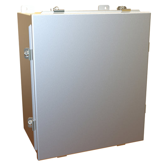 Hammond 1414N4ALM8 N4 Junction Box, Lift Off Cover with Clamps, with Panel - 14" x 12" x 8" - Aluminum