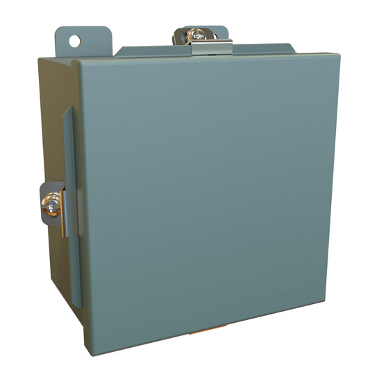 Hammond 1414N4E N4 Junction Box, Lift Off Cover with Clamps, with Panel - 6" x 6" x 4" - Steel/Gray