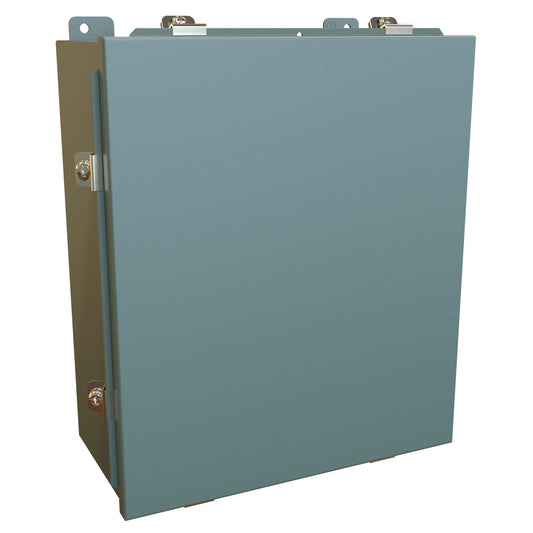 Hammond 1414N4M6 N4 Junction Box, Lift Off Cover with Clamps, with Panel - 14" x 12" x 6" - Steel/Gray