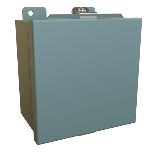 Hammond 1414N4PHE N4 Junction Box, Continuous Hinge Door with Clamps, with Panel - 6" x 6" x 4" - Steel/Gray
