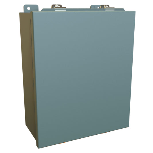 Hammond 1414N4PHK N4 Junction Box, Continuous Hinge Door with Clamps, with Panel - 12" x 10" x 5" - Steel/Gray