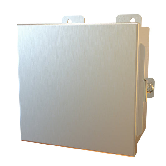 Hammond 1414N4PHS16E N4X Junction Box, Continuous Hinge Door with Clamps, with Panel - 6" x 6" x 4" - 316 Stainless Steel