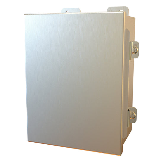Hammond 1414N4PHS16G4 N4X Junction Box, Continuous Hinge Door with Clamps, with Panel - 8" x 6" x 4" - 316 Stainless Steel