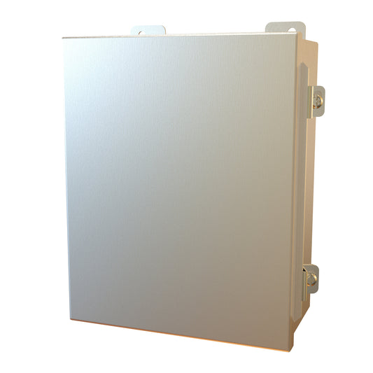 Hammond 1414N4PHSSI N4X Junction Box, Continuous Hinge Door with Clamps, with Panel - 10" x 8" x 4" - 304 Stainless Steel