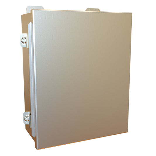 Hammond 1414N4SSI N4X Junction Box, Lift Off Cover with Clamps, with Panel - 10" x 8" x 4" - 304 Stainless Steel