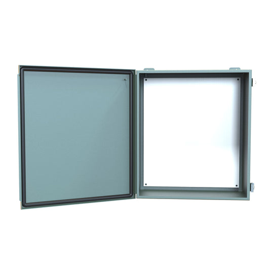 Hammond 1414PHO6 N12 Junction Box, Continuous Hinge Door with Clamps, with Panel - 16" x 14" x 6" - Steel/Gray