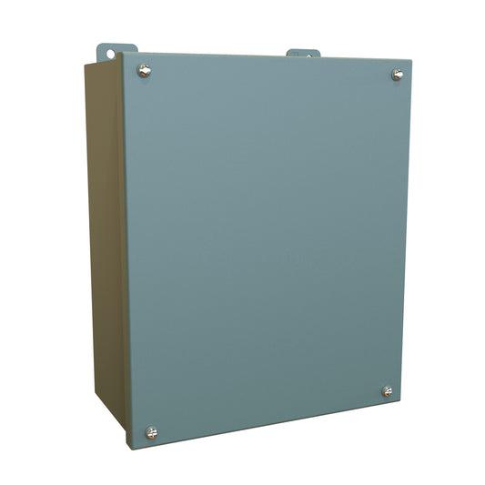 Hammond 1414SCK N12 Junction Box, Lift-Off Cover with Screws, with Panel - 12" x 10" x 5" - Steel/Gray