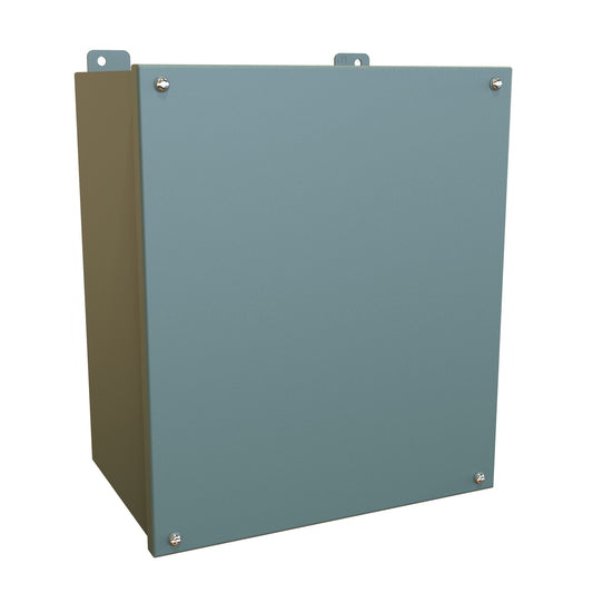 Hammond 1414SCM8 N12 Junction Box, Lift-Off Cover with Screws, with Panel - 14" x 12" x 8" - Steel/Gray