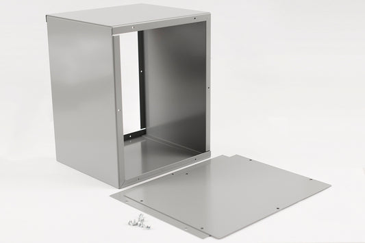 Hammond 1415F 1415 Series Steel Utility Case, Dual Access, ASA 61 Gray Powder Coat, 10.00" x 7.00" x 8.00".