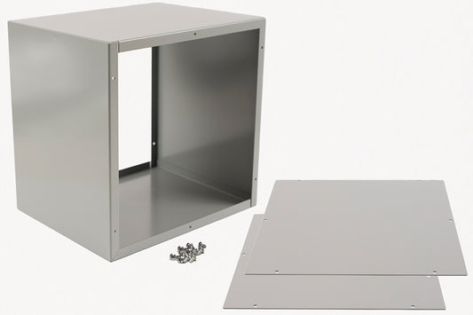 Hammond 1415H 1415 Series Steel Utility Case, Dual Access, ASA 61 Gray Powder Coat, 10.00" x 8.00" x 10.00".