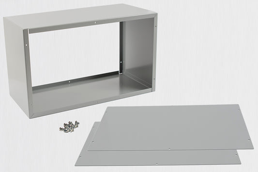 Hammond 1415J 1415 Series Steel Utility Case, Dual Access, ASA 61 Gray Powder Coat, 15.00" x 7.00" x 9.00".