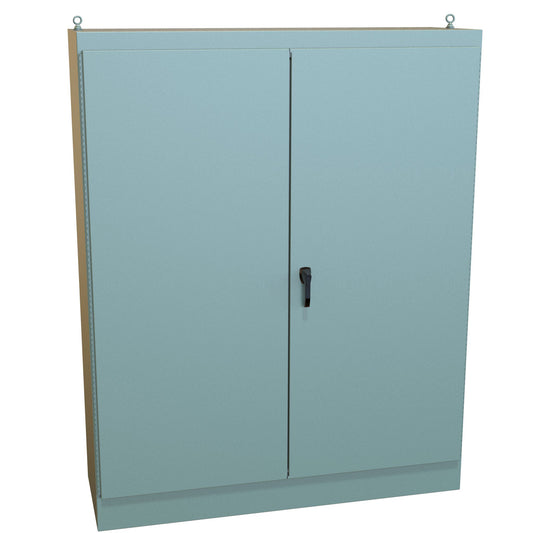 Hammond 1418BYD24 N12 Freestanding Enclosure, Double Door Dual Access - 90" x 72" x 24" - Steel/Gray