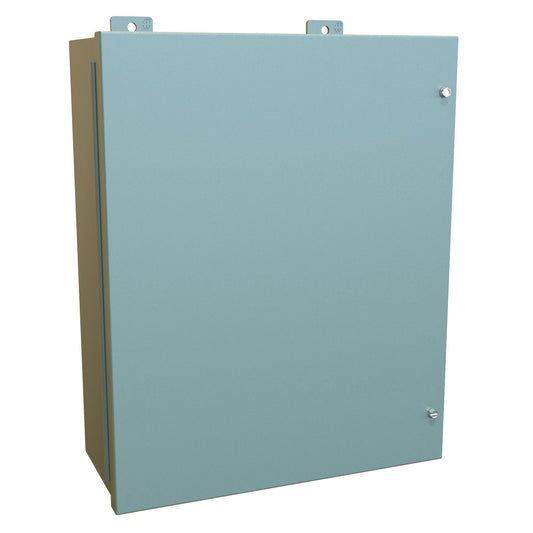 Hammond 1418JC7 N12 Wallmount Enclosure, Continuous Hinge Door with Screws, with Panel - 20" x 16" x 7" - Steel/Gray