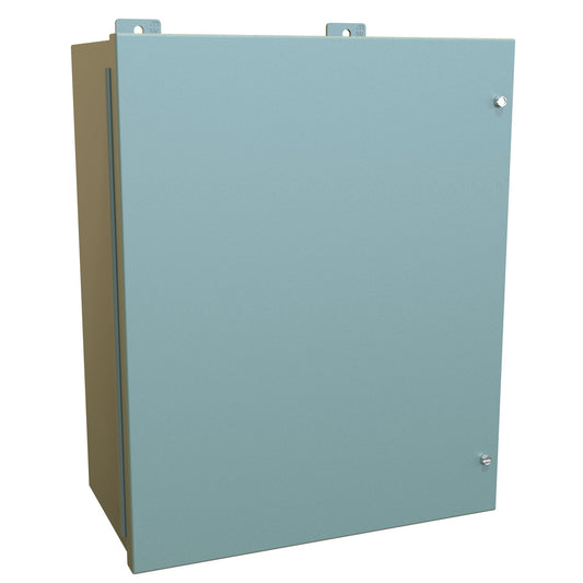 Hammond 1418JC9 N12 Wallmount Enclosure, Continuous Hinge Door with Screws, with Panel - 20" x 16" x 9" - Steel/Gray
