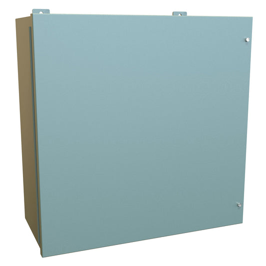Hammond 1418JJ11 N12 Wallmount Enclosure, Continuous Hinge Door with Screws, with Panel - 24" x 24" x 11" - Steel/Gray
