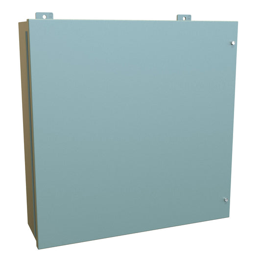Hammond 1418JJ7 N12 Wallmount Enclosure, Continuous Hinge Door with Screws, with Panel - 24" x 24" x 7" - Steel/Gray
