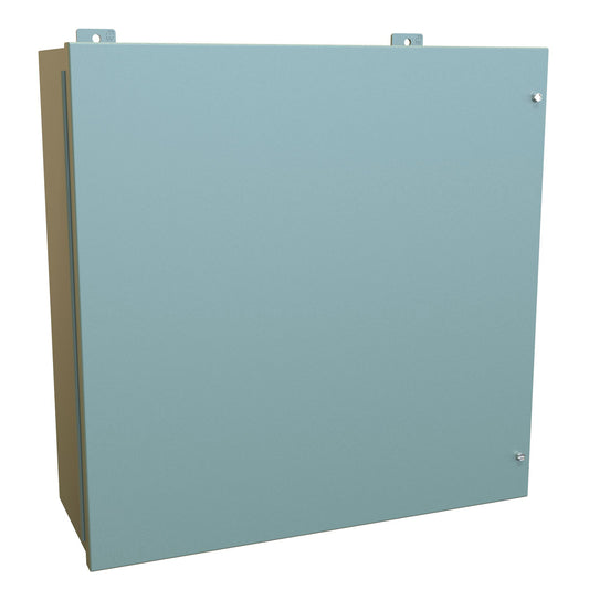 Hammond 1418JJ9 N12 Wallmount Enclosure, Continuous Hinge Door with Screws, with Panel - 24" x 24" x 9" - Steel/Gray