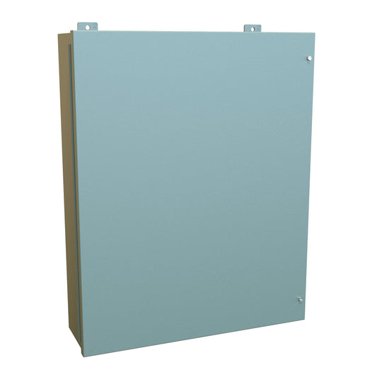 Hammond 1418JK7 N12 Wallmount Enclosure, Continuous Hinge Door with Screws, with Panel - 30" x 24" x 7" - Steel/Gray