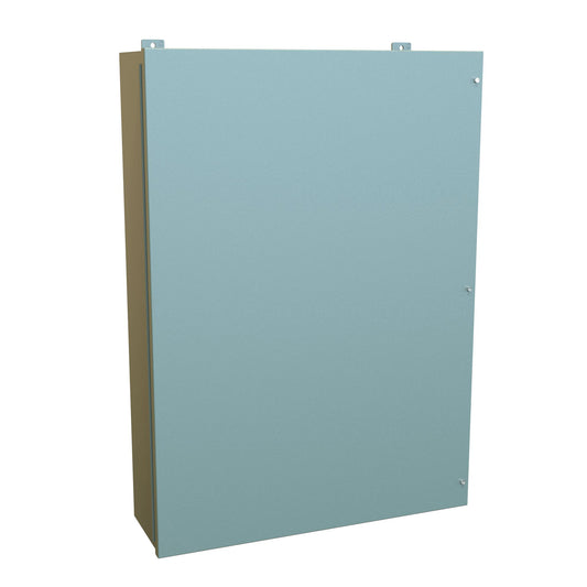 Hammond 1418JO9 N12 Wallmount Enclosure, Continuous Hinge Door with Screws, with Panel - 42" x 30" x 9" - Steel/Gray