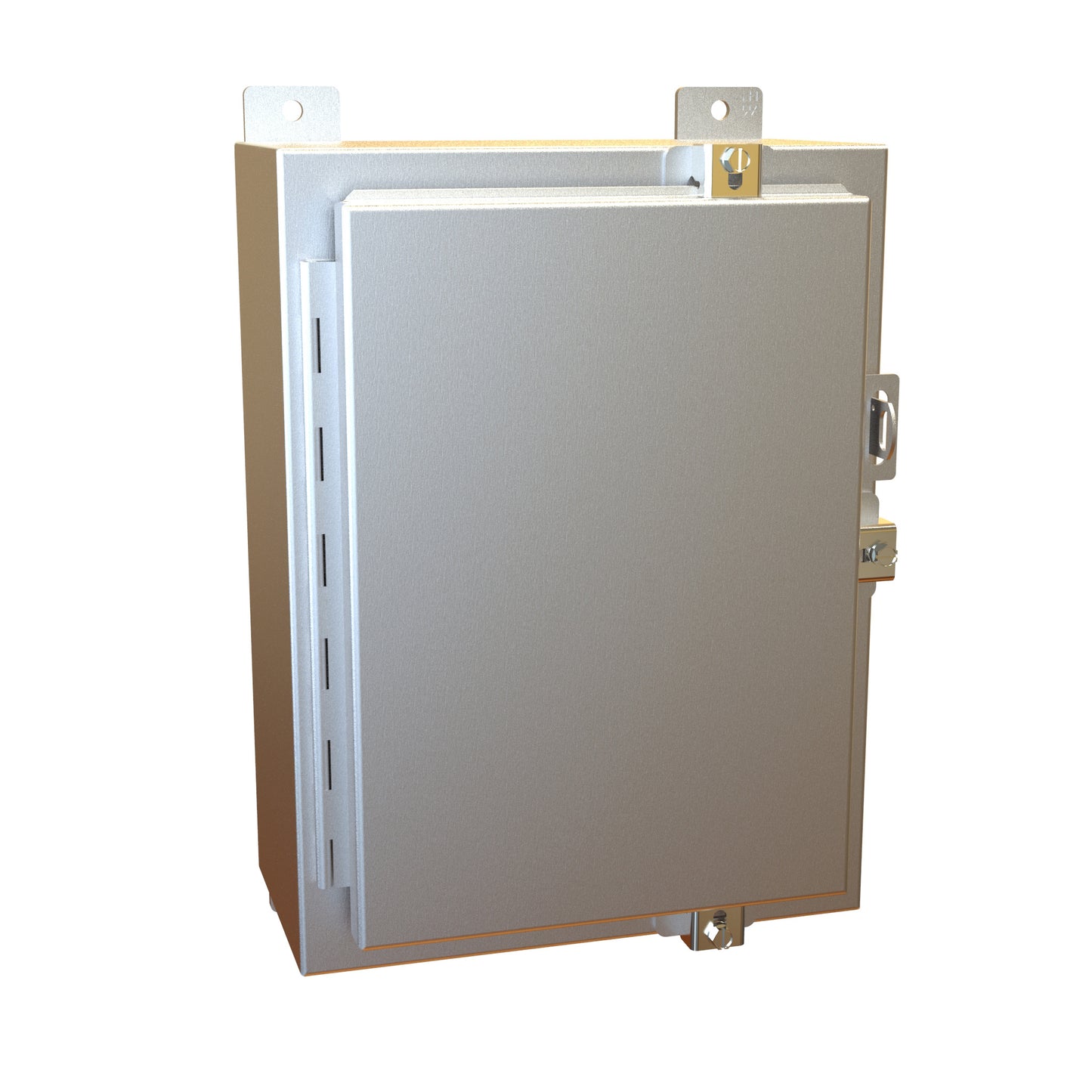 Hammond 1418N4ALB6 N4 Wallmount Enclosure, Continuous Hinge Door with Clamps, with Panel - 16" x 12" x 6" - Aluminum