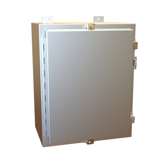 Hammond 1418N4ALC10 N4 Wallmount Enclosure, Continuous Hinge Door with Clamps, with Panel - 20" x 16" x 10" - Aluminum