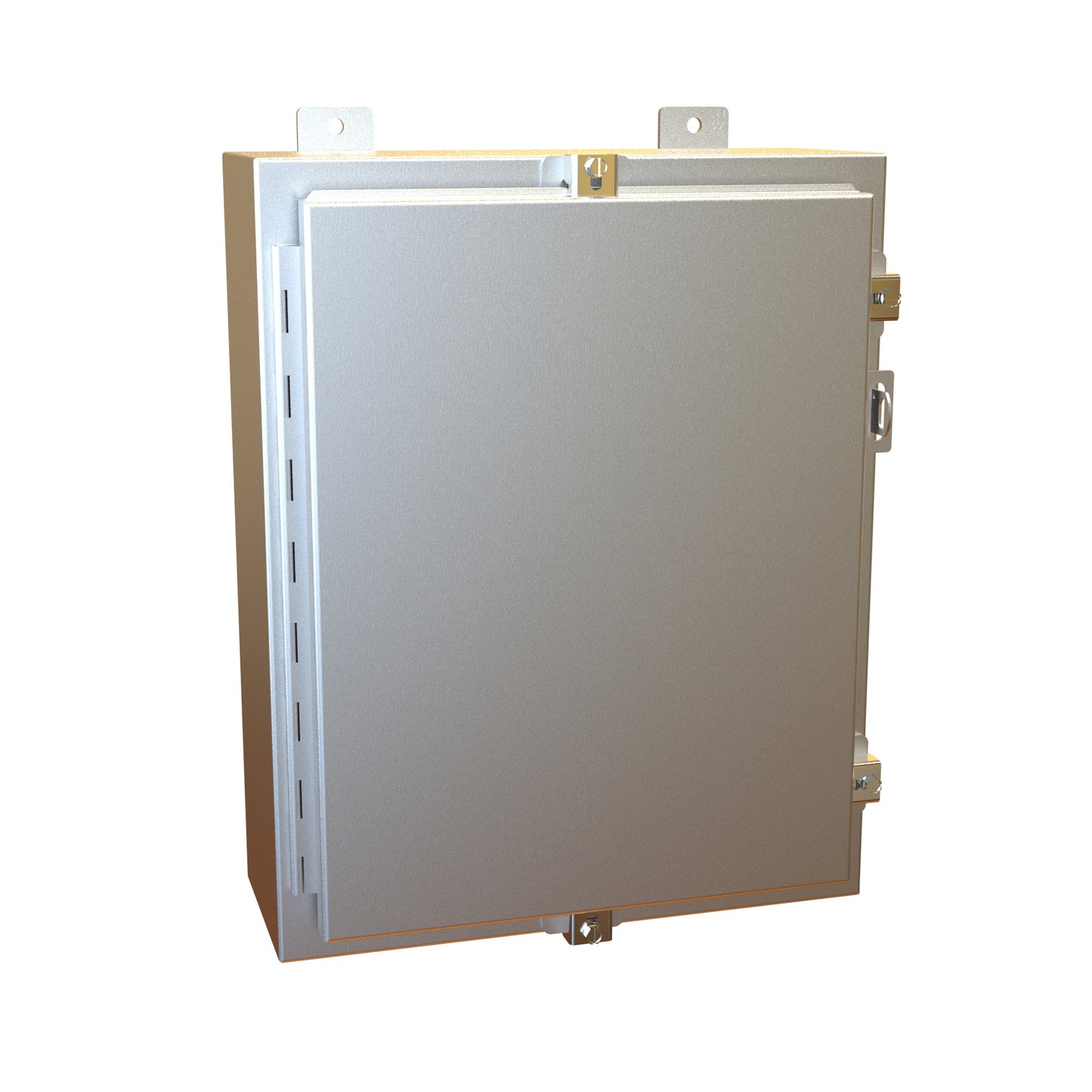 Hammond 1418N4ALC6 N4 Wallmount Enclosure, Continuous Hinge Door with Clamps, with Panel - 20" x 16" x 6" - Aluminum