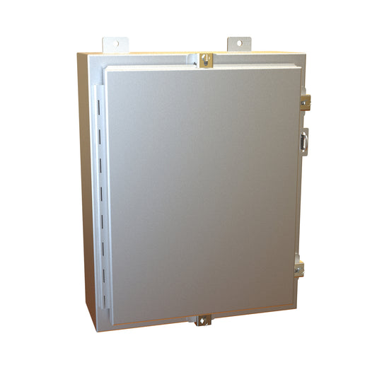 Hammond 1418N4ALC6 N4 Wallmount Enclosure, Continuous Hinge Door with Clamps, with Panel - 20" x 16" x 6" - Aluminum